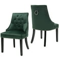 thumbnail image 1 of Gymax Set of 2 Button-Tufted Dining Chair Upholstered Armless Side Chair Green, 1 of 7