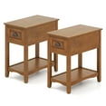 thumbnail image 1 of Gymax Set of 2 Contemporary Side End Table Compact Table w/ Drawer Nightstand Tawny, 1 of 6