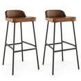 thumbnail image 1 of Gymax Set of 2 Industrial 29'' Bar Stool Bar Height Saddle Seat Kitchen Stool Low Back, 1 of 7