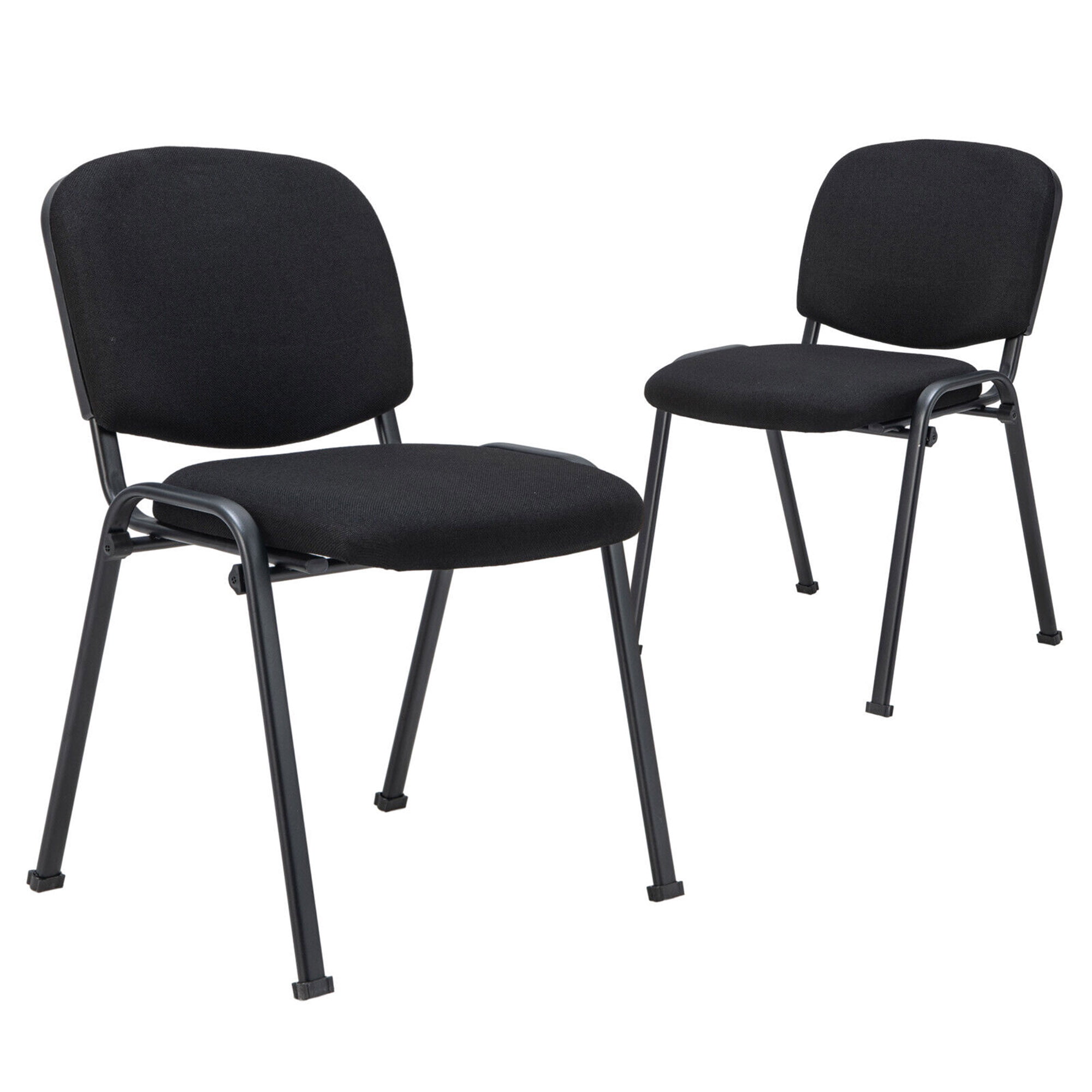 Gymax Set of 2 Office Guest Chair Stackable Reception Chair Waiting Conference Room