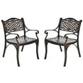 thumbnail image 1 of Gymax Set of 2 Outdoor Dining Chairs Cast Aluminum Patio Bistro Chairs Armchairs, 1 of 9