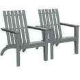 thumbnail image 1 of Gymax Set of 2 Outdoor Wooden Adirondack Chair Patio Lounge Chair w/ Armrest Grey, 1 of 6