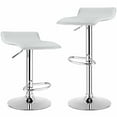 thumbnail image 1 of Gymax Set of 2 PU Leather Swivel Bar Stool Adjustable Kitchen Counter Bar Chairs White, 1 of 10