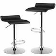 thumbnail image 1 of Gymax Set of 2 Swivel Bar Stool PU Leather Adjustable Kitchen Counter Bar Chairs Black, 1 of 7