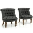 thumbnail image 1 of Gymax Set of 2 Upholstered Slipper Chairs Armless Accent Chairs w/ Beech Wood Legs, 1 of 10