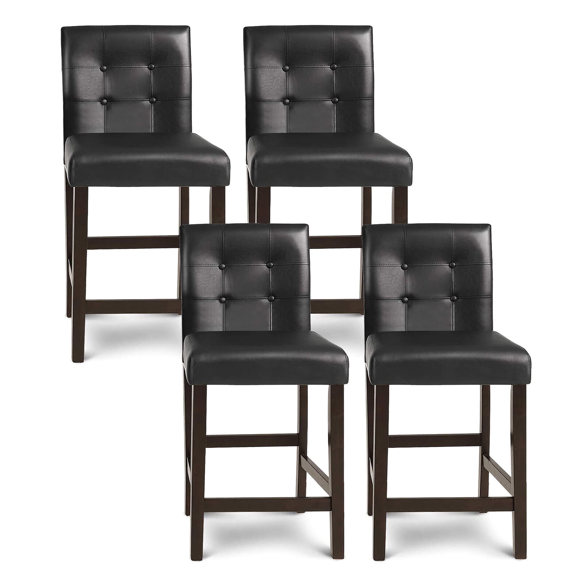 Gymax Set of 4 Bar Stools 25inch Counter Height Barstool Pub Chair