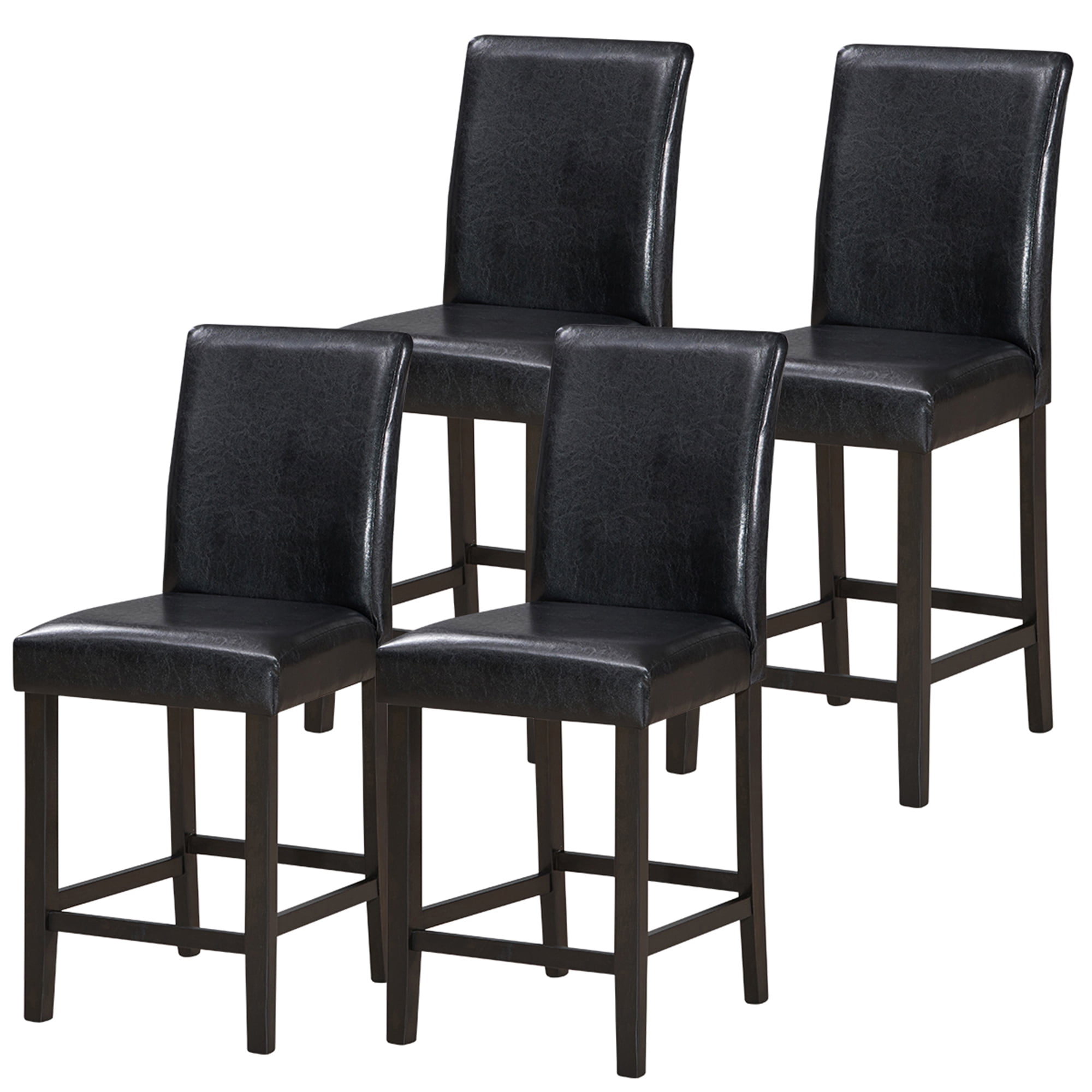 Gymax Set of 4 Bar Stools 25inch Counter Height Barstool Pub Chair w