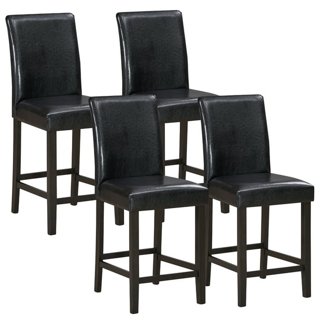 Gymax Set of 4 Bar Stools 25inch Counter Height Barstool Pub Chair w