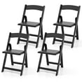 thumbnail image 1 of Gymax Set of 4 Dining Chairs w/ Rubber Wood Legs & Padded Seat for Home Office Events Black, 1 of 8