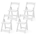 thumbnail image 1 of Gymax Set of 4 Dining Chairs w/ Rubber Wood Legs & Padded Seat for Home Office Events White, 1 of 8