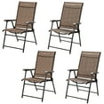 thumbnail image 1 of Gymax Set of 4 Folding Portable Patio Chairs Yard Outdoor w/ Armrests & Backrest, 1 of 10