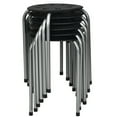 thumbnail image 1 of Gymax Set of 6 Portable Plastic Stack Stools Backless Classroom Seating Black and Gray, 1 of 10