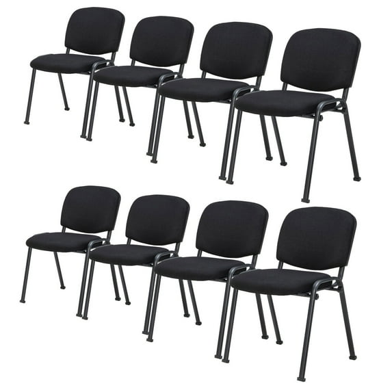 Gymax Set of 8 Office Guest Chair Stackable Reception Chair Waiting Conference Room