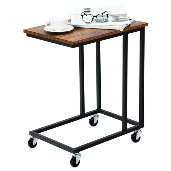 Gymax Laptop Holder Sofa Side End MobileTable Multiple Stand Desk Notebook Beside Wood