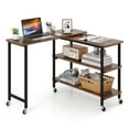 thumbnail image 1 of Gymax 360° Free Rotating Sofa Side Table Mobile L-shaped Laptop Table w/ Sliding Tabletop, 1 of 10