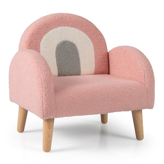 Gymax Soft Plush Kids Couch w/Comfy Backrest & Armrests Upholstered Children Floor Sofa