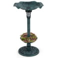 thumbnail image 1 of Gymax Solar Bird Bath Standing Pedestal Birdbath & Feeder Combo w/ Lotus Leaf Bowl Bronze, 1 of 10