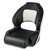Gymax Sports Flip up Boat Seat Captain Bucket Seat w/ Flip-up Bolster 21 High Back