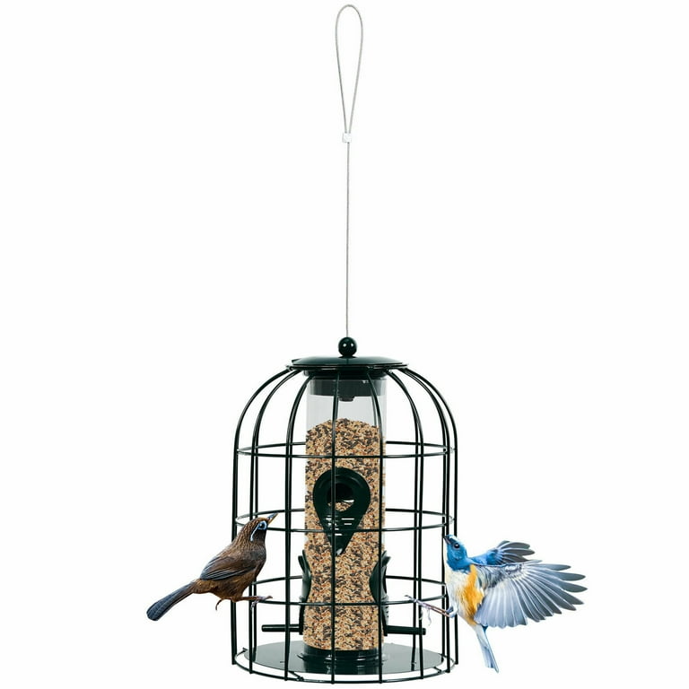 Gymax Outdoor Wild Bird Feeder Weatherproof House Design Garden Yard Decoration Blue Gymax Outdoor Wild Bird Feeder Weatherproof House Design Garden Yard Decoration Blue