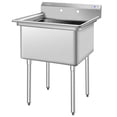 thumbnail image 1 of Gymax Stainless Steel Utility Sink 30'' Single Bowl Commercial Kitchen Sink, 1 of 9