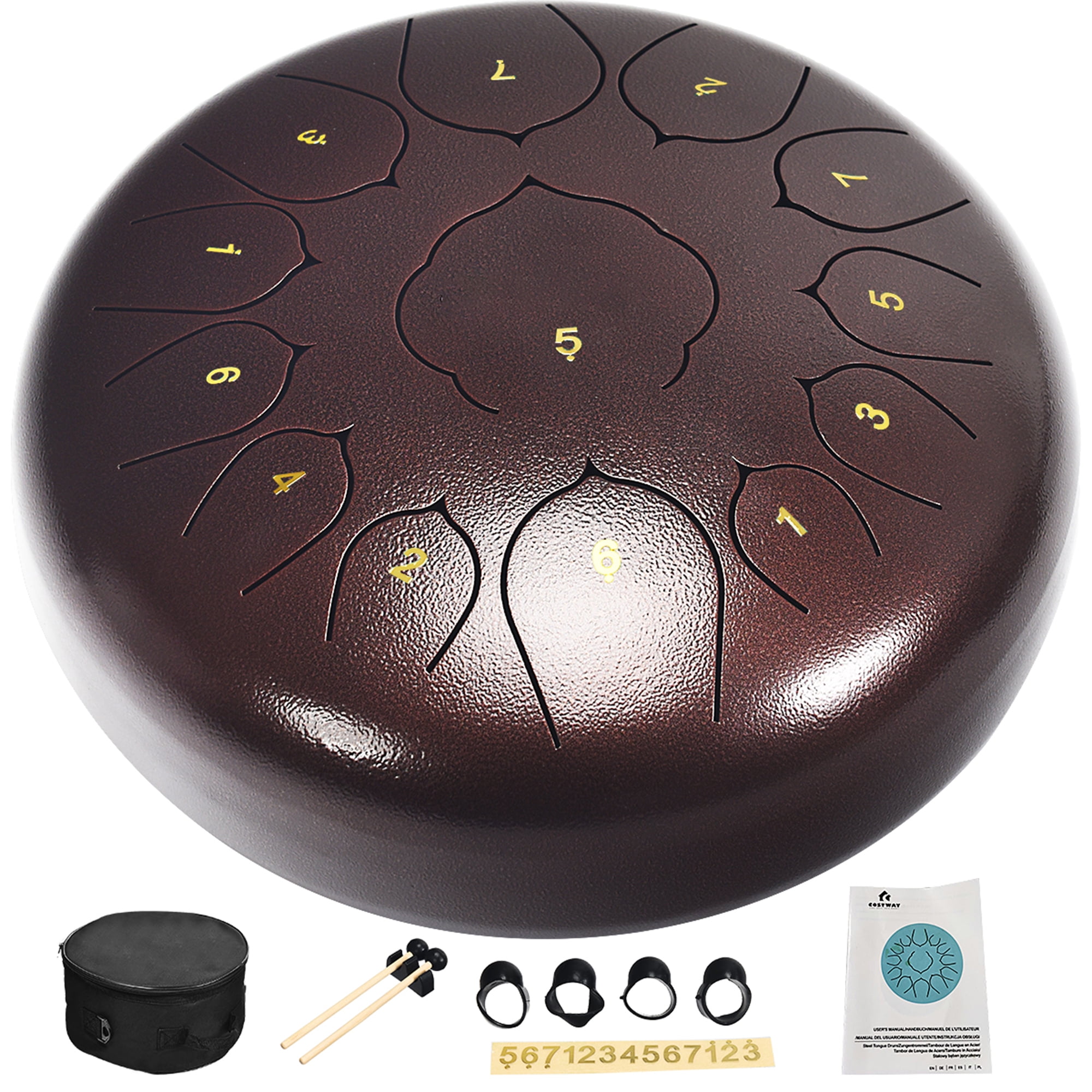 Handpan drum 12 Inch 13 Tone Steel Tongue Drum Hand Pan Drum Yoga Meditation