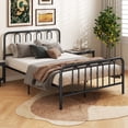 thumbnail image 1 of Gymax Stylish Full Size Metal Bed Frame Platform Bed Base w/ Headboard & Footboard, 1 of 10