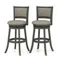 thumbnail image 1 of Gymax Swivel Bar Stools Set of 2 w/ Soft-padded Back & Seat Sturdy Wooden Frame, 1 of 9