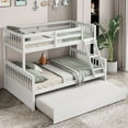 thumbnail image 1 of Gymax Twin Over Full Bunk Bed with Twin Trundle Convertible Platform Bed White, 1 of 10