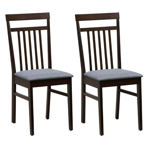 Gymax Upholstered Dining Chair Set of 2 Kitchen Armless Padded w/ Slanted Backrest