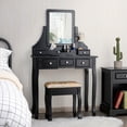 thumbnail image 1 of Gymax Vanity Set Makeup Dressing Table & Stool w/5 Drawers Black, 1 of 10