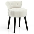 thumbnail image 1 of Gymax Velvet Vanity Chair w/ Back Tufted Low Back & Solid Wood Legs for Bedroom White, 1 of 10