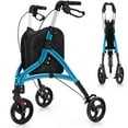 thumbnail image 1 of Gymax Walker for Seniors Foldable Rollator Walker w/ Lightweight Aluminum Frame Blue, 1 of 9