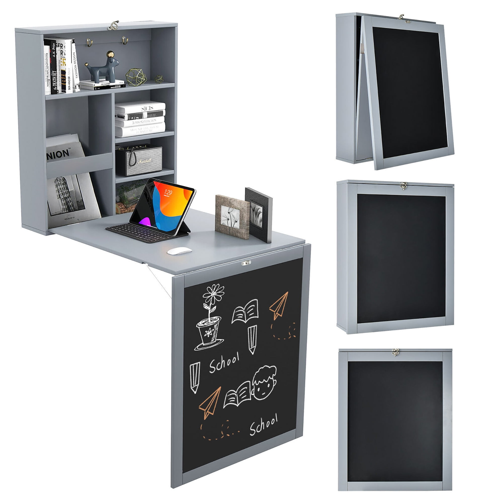 Gymax wall cheap mounted desk