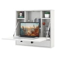 thumbnail image 1 of Gymax Wall-mounted Desk Floating Computer Workstation w/ Storage Shelves Home Office White, 1 of 9