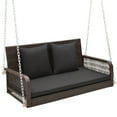 thumbnail image 1 of Gymax Wicker Outdoor Porch Swing 800 LBS Capacity Outdoor Swing Bench w/ Hanging Chains Black, 1 of 2