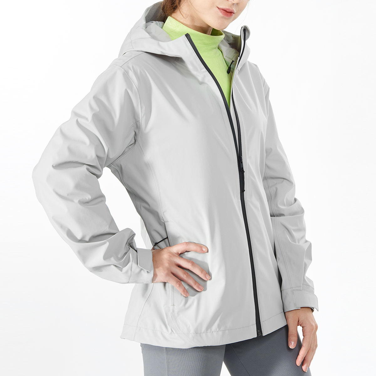 Gymax Women' Waterproof Jacket Hooded Coat w/Cuff Camping Gray Size M - image 1 of 10