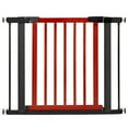thumbnail image 1 of Gymax Wood & Metal Safety Baby Gate Fits 29.5''-38'' W Extendable Pet Gate Stairs Cherry, 1 of 10