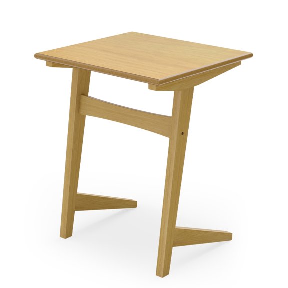 Gymax Wood Sofa Side Table w/Wood Veneered Top & Solid Rubber Wood Frame for Laptop