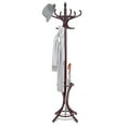 Gymax Wood Standing Hat Coat Rack Jacket Bag Hanger Tree 12 Hooks