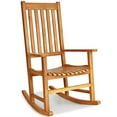 thumbnail image 1 of Gymax Wooden Rocking Chair Porch Rocker High Back Garden Seat Indonesia Teak, 1 of 10