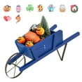 thumbnail image 1 of Gymax Wooden Wagon Planter Decorative Indoor/Outdoor Rustic Flower Cart w/Wheel Blue, 1 of 10
