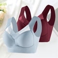 thumbnail image 1 of Gymayou 2-PACK Large Size Without Ring Lace Vest Underwear Thin Side Side Breasts Gathered Adjustable Bras Back-Smoothing Sports Bra Yellow 3XL, 1 of 5