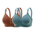 thumbnail image 1 of Gymayou 2 Pack High Support Bras for Women Adjustable Strap Full Coverage Up Bras Comfortable No Underwire Wireless Bras Multicolor#13 50, 1 of 8