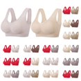 thumbnail image 1 of Gymayou 2 Pack Women Seamless Wireless Pull On Sports Bra Beauty Back Breathable Comfort Bra Full Coverage Wide Strap No Wire Everyday Lounge Sleep Multicolr #1 L, 1 of 9