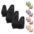 thumbnail image 1 of Gymayou 3 Pack Middle Aged Women Front Snap Lace Wireless Bra Comfort Front Closure Bralette Set for Senior Ladies Beige L, 1 of 8