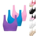 thumbnail image 1 of Gymayou 3 Pack Womens Sports Bra Wireless No Underwire Comfortable Low Impact Workout Bra Breathable Stretch Support Bralette Black L, 1 of 7