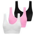 thumbnail image 1 of Gymayou 3 Pack Womens Sports Bra Wireless No Underwire Comfortable Low Impact Workout Bra Breathable Stretch Support Bralette Pink 2XL, 1 of 6