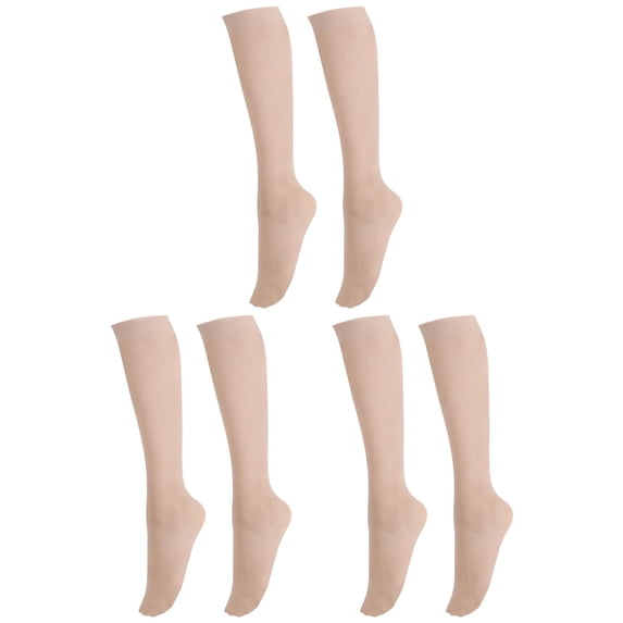 Gymayou 3 Pairs Sheer Knee High Stockings for Women Breathable Socks Nylon Socks