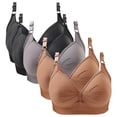 thumbnail image 1 of Gymayou 5 Pack High Support Wireless Bras for Women Adjustable Strap Full Coverage Comfort Bra Lift Up Everyday Bras Multicolor #23 XL, 1 of 6
