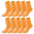 thumbnail image 1 of Gymayou 5 Pairs Slouch Socks for Women Soft Stacked Rib Tube Sock Boot Crew Stockings Z03/Orange, 1 of 1